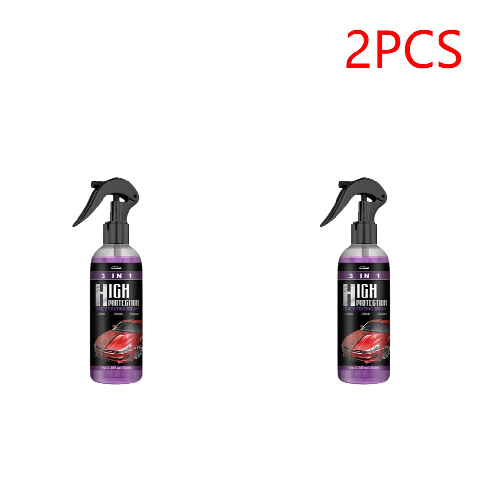 100ML 3-in-1 Quick Coating Spray for Car Auto Restorer High Protection Shield Nano Polishing Paint Wax with Cleaning Function