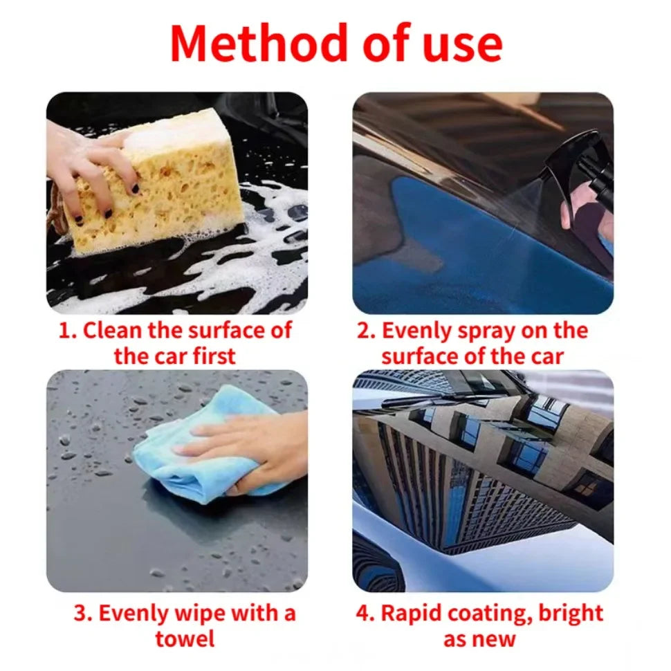 30ml/100ml Car Wax Polish Spray Paint Care Ceramic Coating Waterless Car Wash & Wax Hydrophobic Top Coat