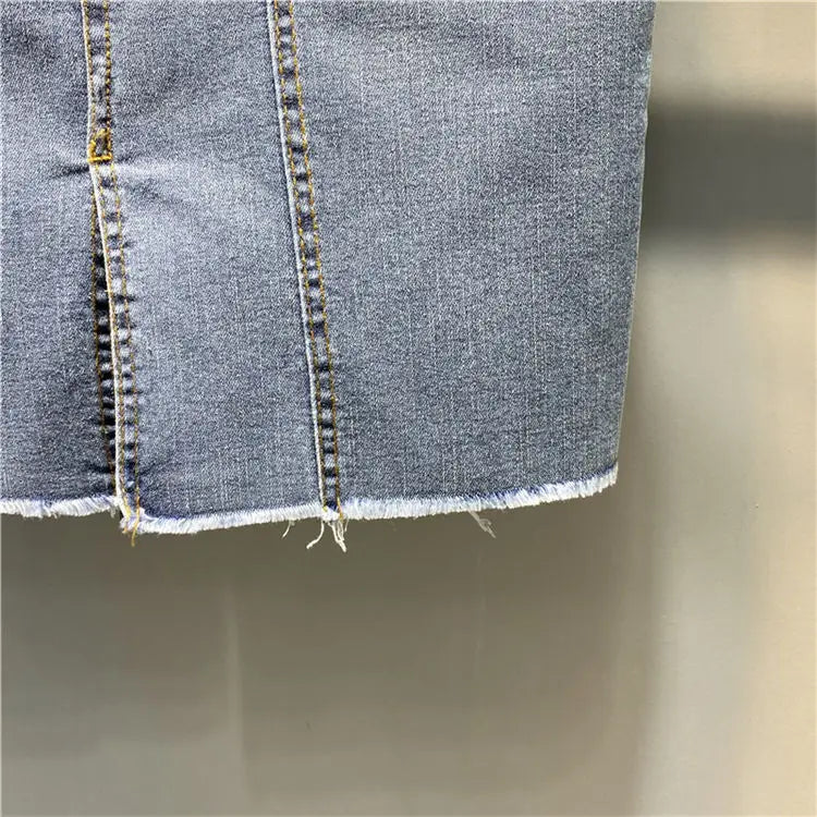 Female Jeans Skirts Coquette Chubby Midi Women's Denim Skirt Sexy New in Vintage Aesthetic Y2k 2024 Trend Summer A Line Casual V