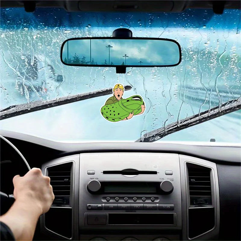 1pc Funny Slipper Design Car Air Freshener - Car Rearview Mirror Hanging Aromatherapy Tablet Car Air Freshener For Men And Women