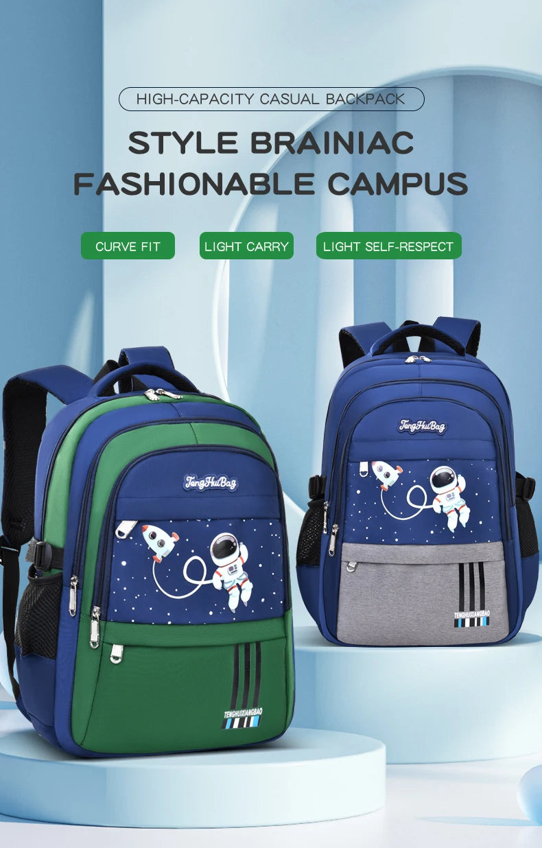 AstroPack School Backpack – Waterproof Laptop Bag for Boys Ages 6–12, Grades 1–6