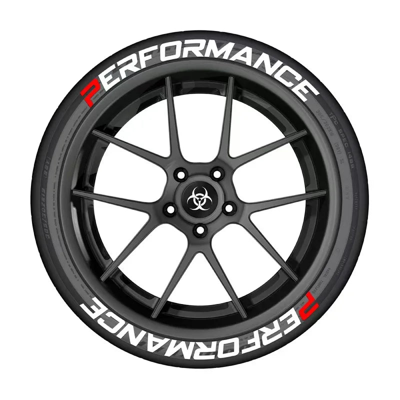 8pcs Car Tire Decals Car Tuning Universal 3D Permanent PVC Conjoined Letter Decals kit