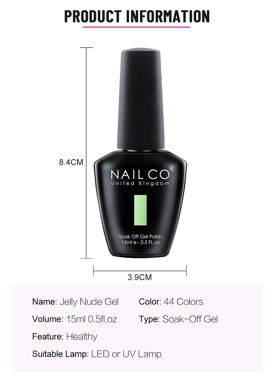 NAILCO Macaron Gel Nail Kit – 10PCS Jelly Colors for Soft, Glossy Manicures