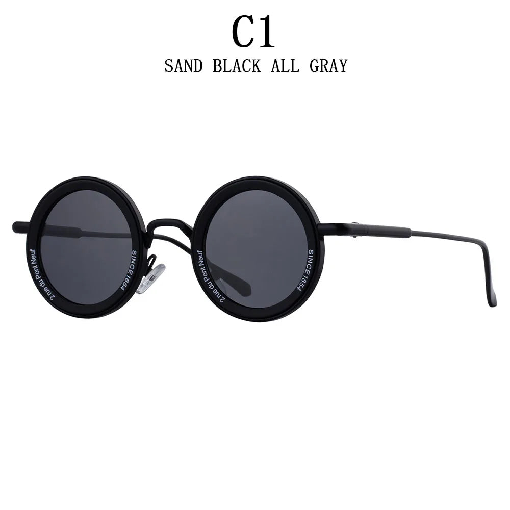 2025 Steampunk Sunglasses For Men Fashion Round Punk Sunglasses Vacation Oculos Outdoor Glasses Vintage Designer Trending Lentes
