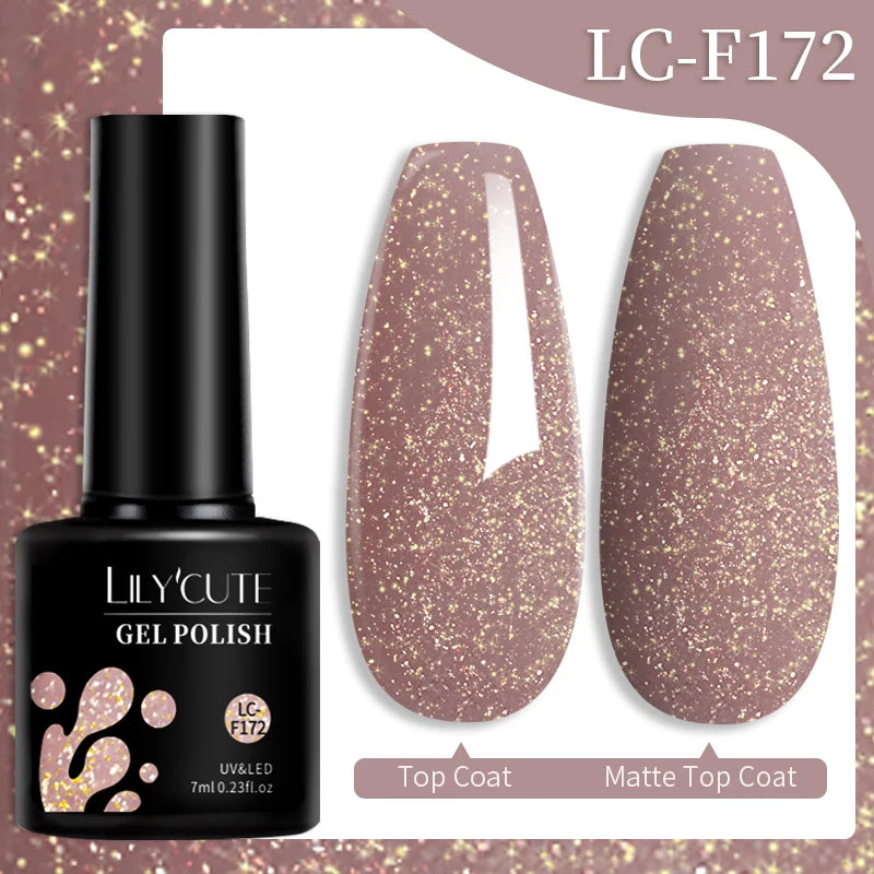 LILYCUTE Color Explosion – 184 Shades of Long-Lasting Gel Polish with Red Glitter Magic