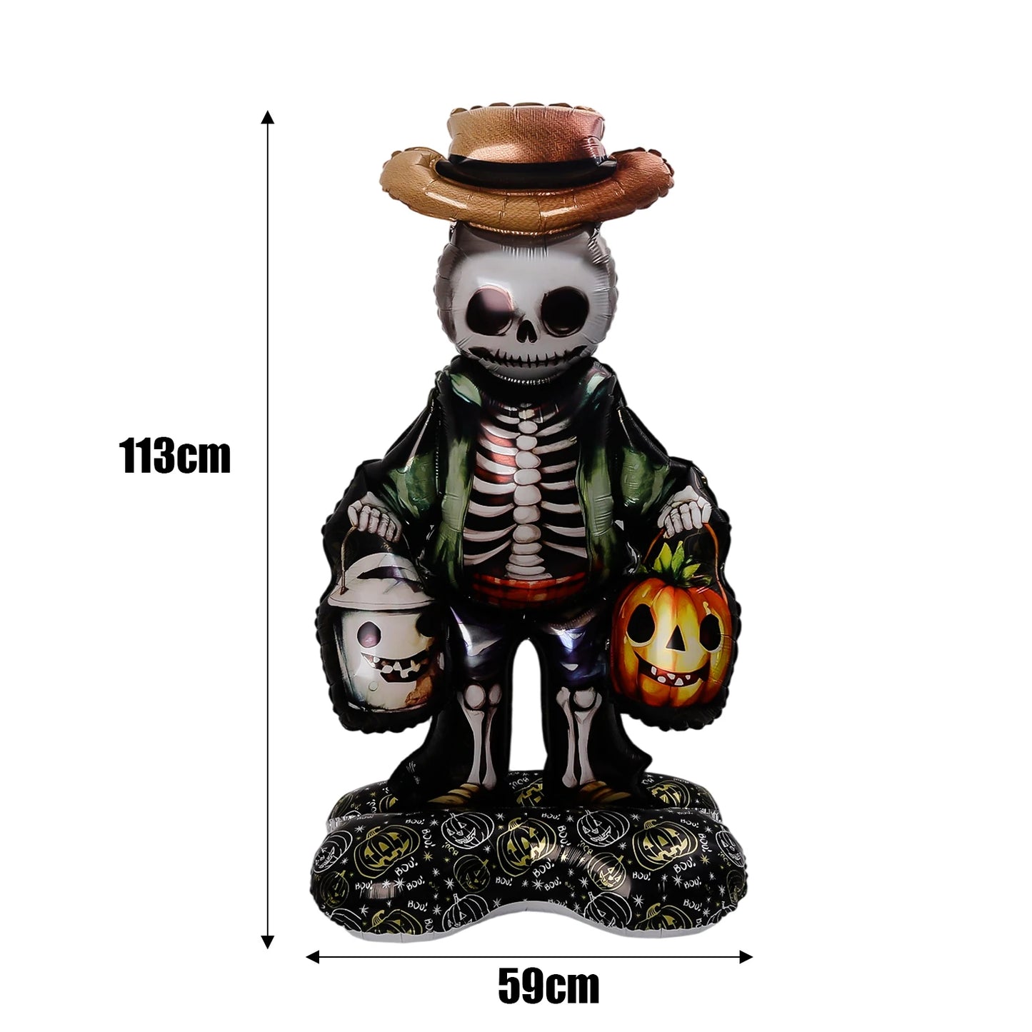 Halloween Balloon Giant Ghost Pumpkin Skull Castle Aluminum Film Standing Balloon for Halloween Party Yard Garden Scary Decor