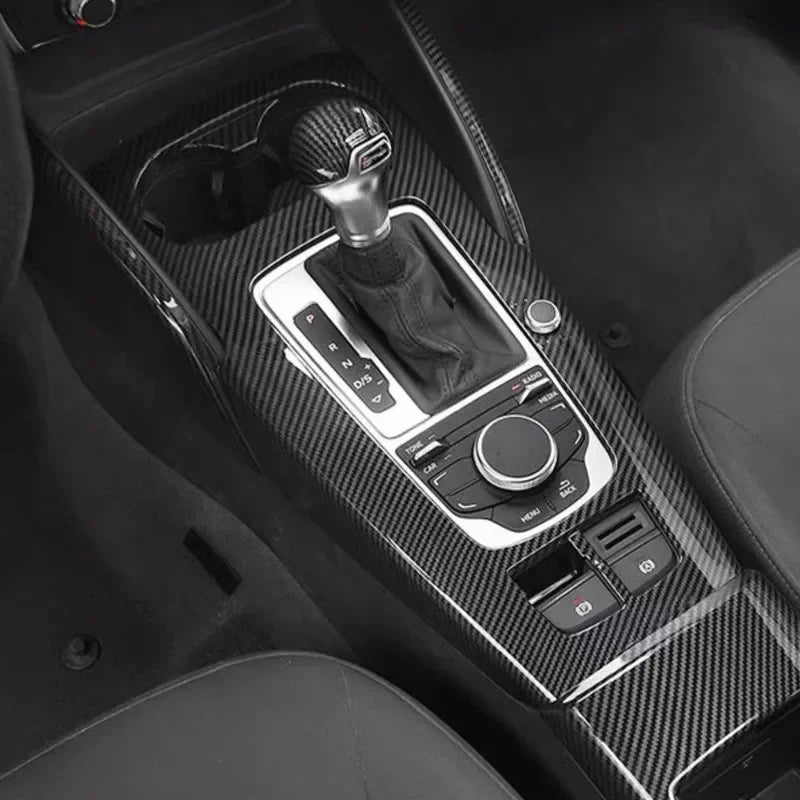 Carbon Fiber Car Styling Central Armrest Storage Box Panel Cover Trim for Audi A3 8V S3 RS3 2014 2015 2016 2017 2018 Accessories