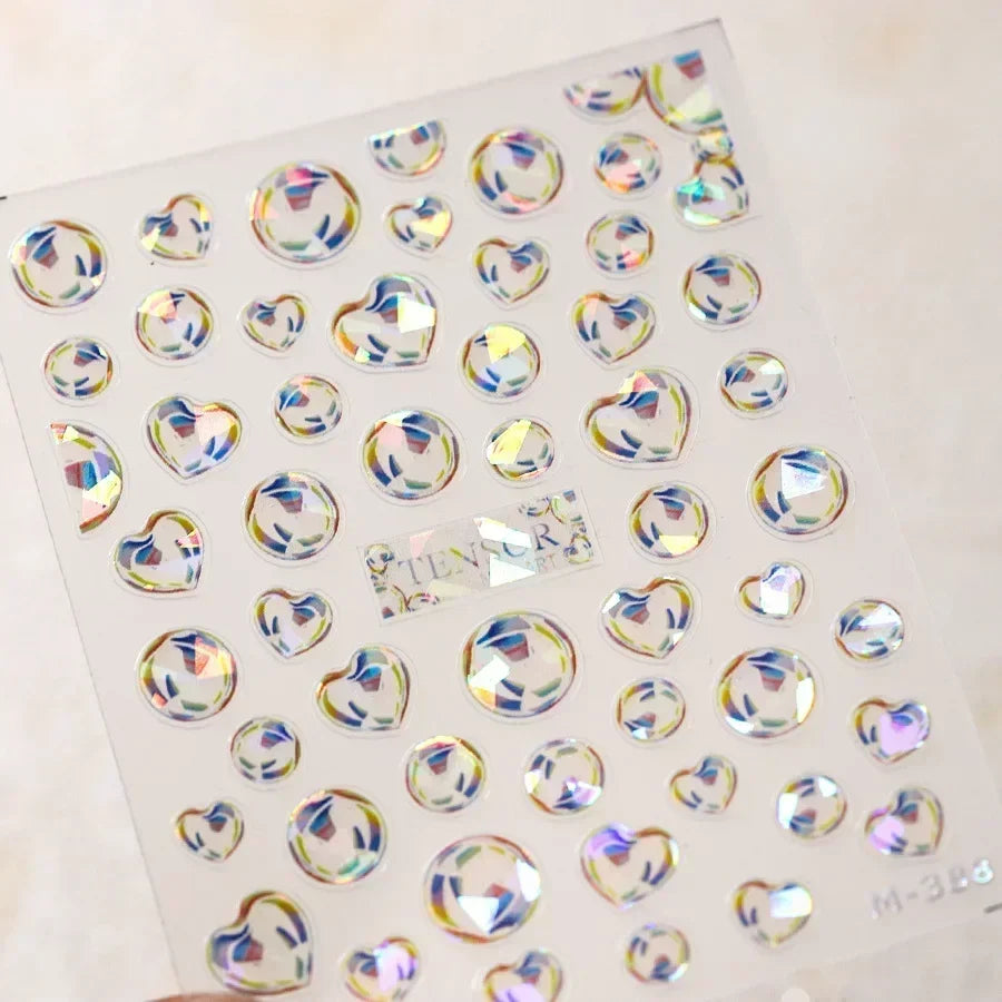 Colorful & Fun Beach Bloom Nail Art – 5D Stickers with Coral, Petals & Ocean Charms