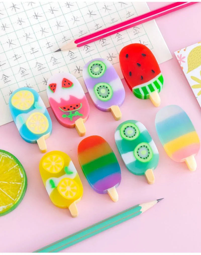Umi’s Kawaii Ice Cream Eraser Set – Cute Cartoon Rubber Mini Erasers for Kids, School & Office Stationery Fun