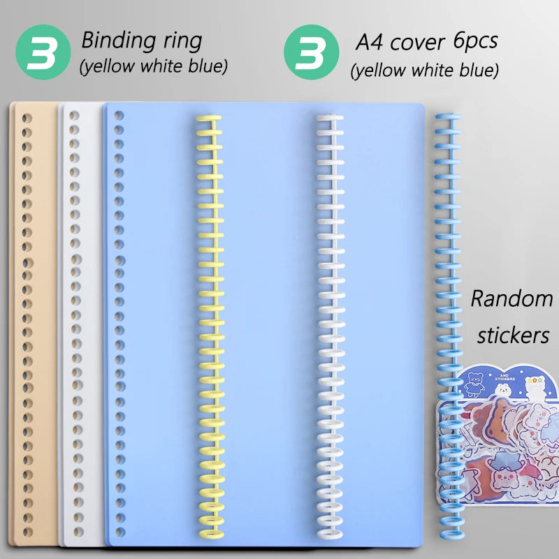 Multi-Hole Transparent Binder Covers – A4 Loose-Leaf PP Matte & Film Discbound Options for School, Office & Creative Journaling