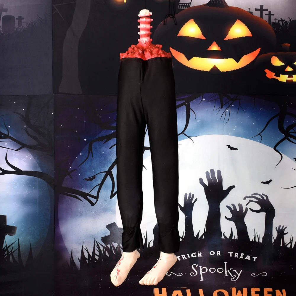 Halloween Decoration Prop Severed Legs Latex Hanging Half Corpse Scary Bloody Human Body Parts Haunted House Party Outdoor Yard