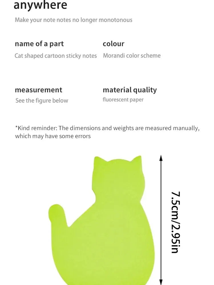 6pcs Cat PET Transparent Memo Sticky Note Paper Daily To Do It Check List Paperlaria School Stationery