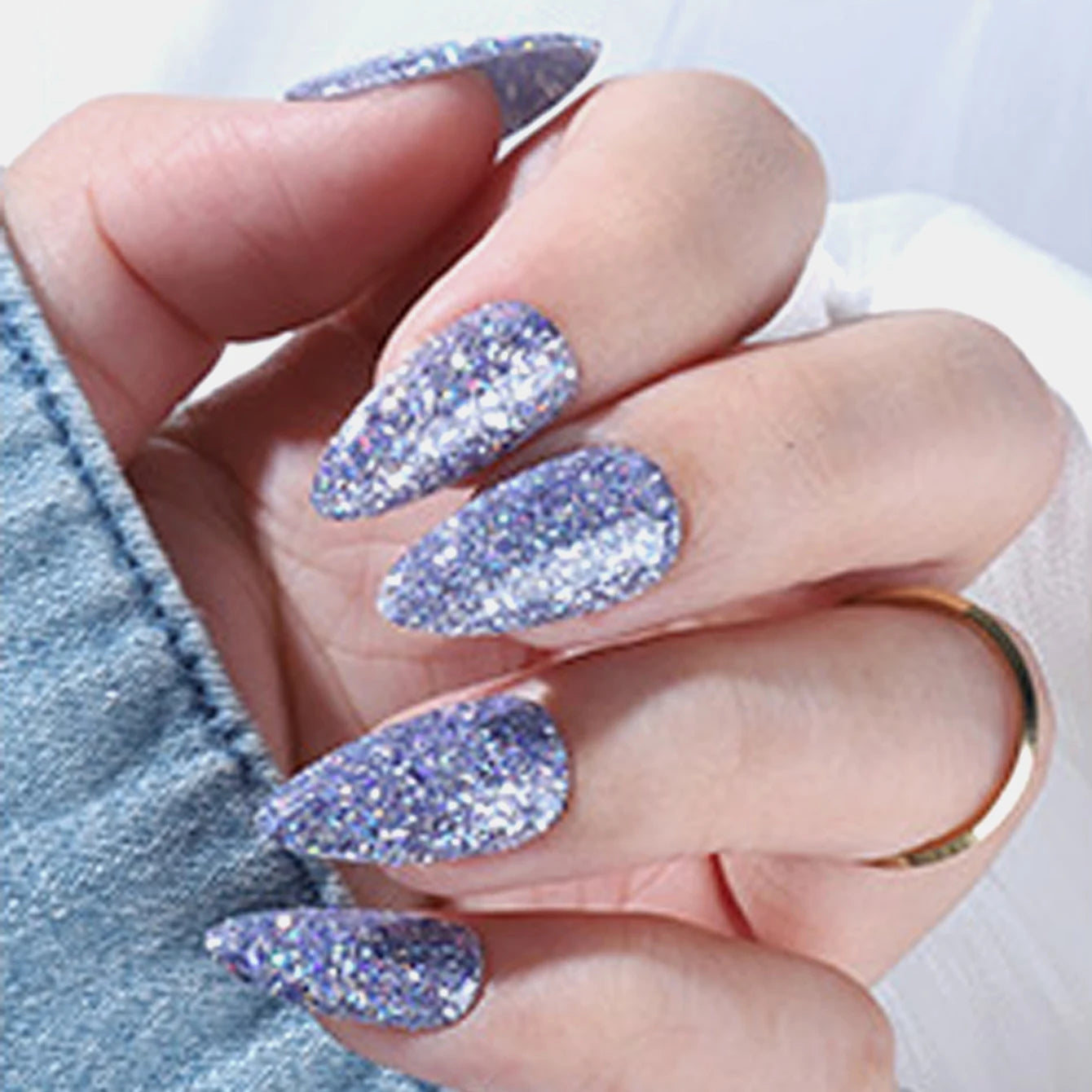 Simple & Delicate: 24PCS Almond Fake Nails for Effortless Date-Night Style