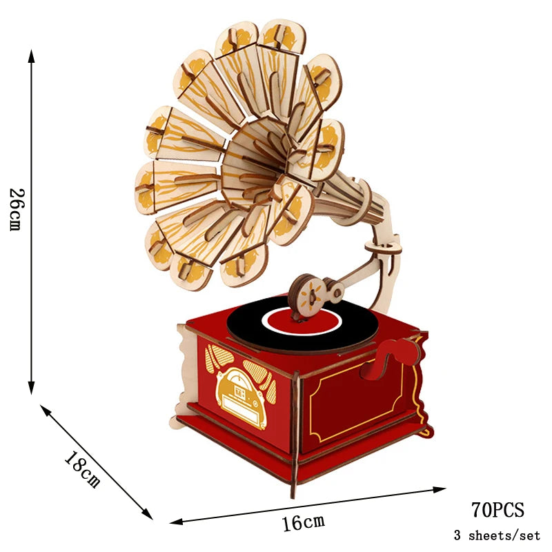 3D Wooden Puzzle Ferris Wheel Model DIY Assembly Kits Carousel Toys For Children Girls Christmas Tree Gift Home Room Decoration