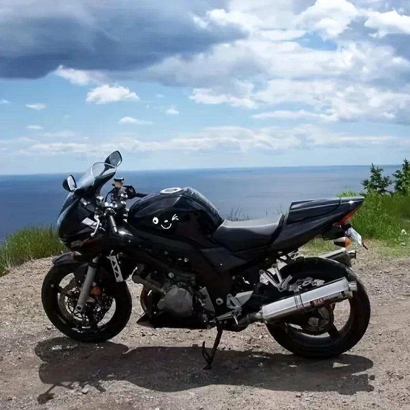 2pcs Cute Cartoon Smiling Face Car Stickers For Motorcycle Truck Rearview Mirror Your