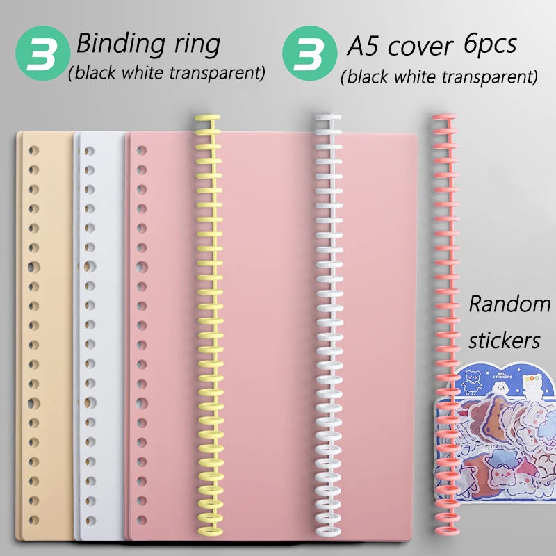 Multi-Hole Transparent Binder Covers – A4 Loose-Leaf PP Matte & Film Discbound Options for School, Office & Creative Journaling