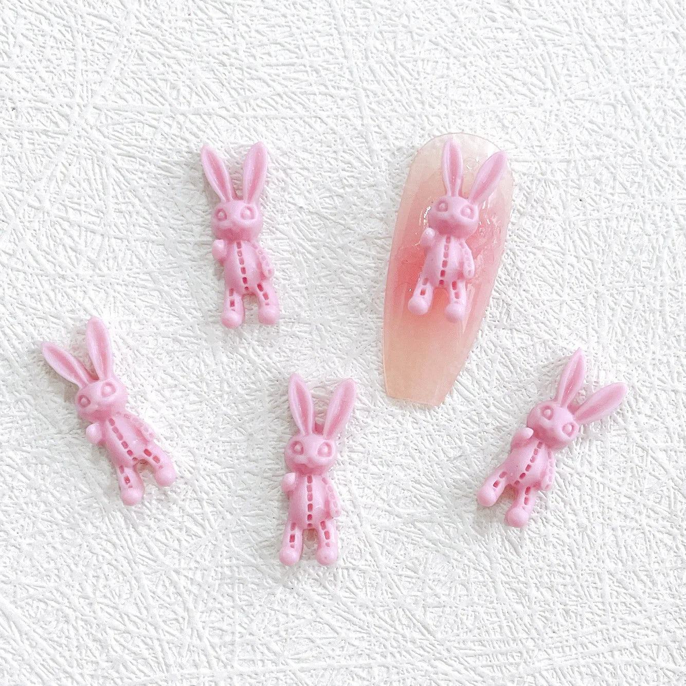 Kawaii Bunny Nail Charms – 60PCS 3D Acrylic Set for Creative Nail Art