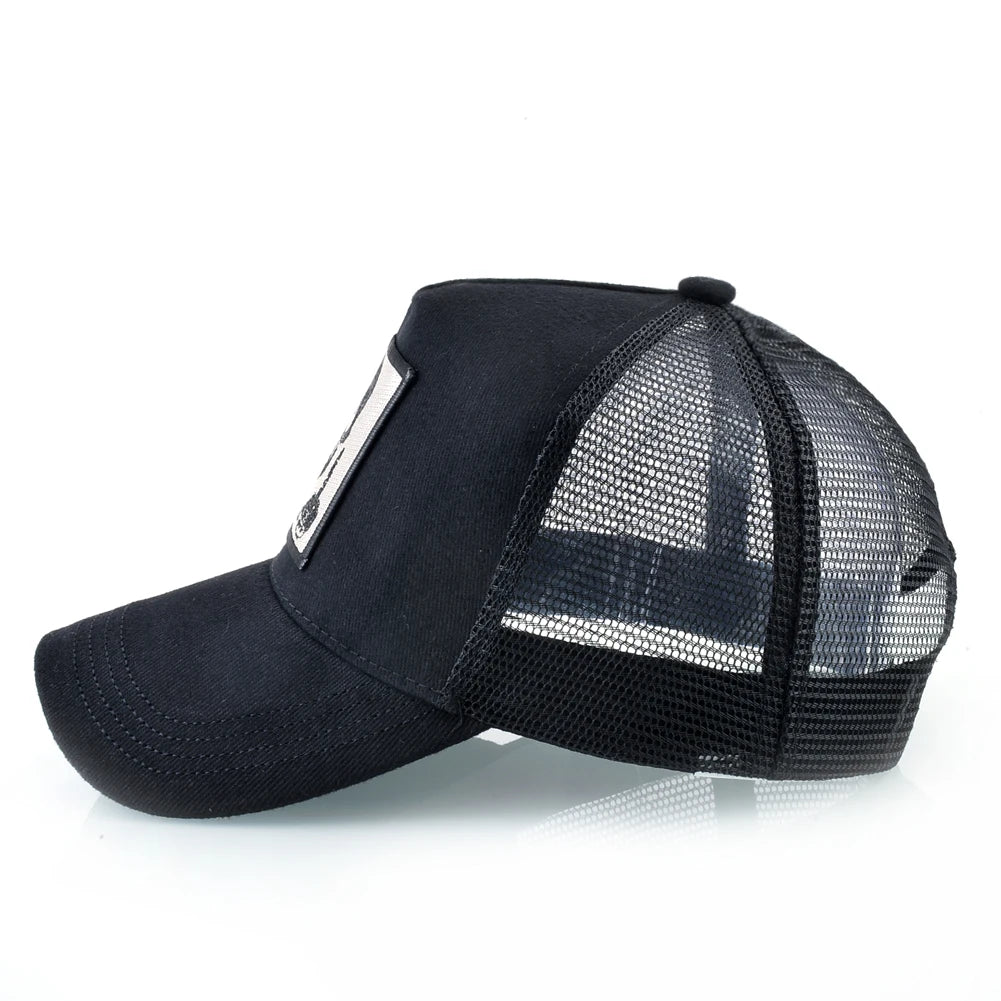 Unisex Trucker Cap Men Four Seasons Baseball Cap With Skull Patch Women's Snapback Hip Hop Baseball Hat Outdoor Sport Casual Cap