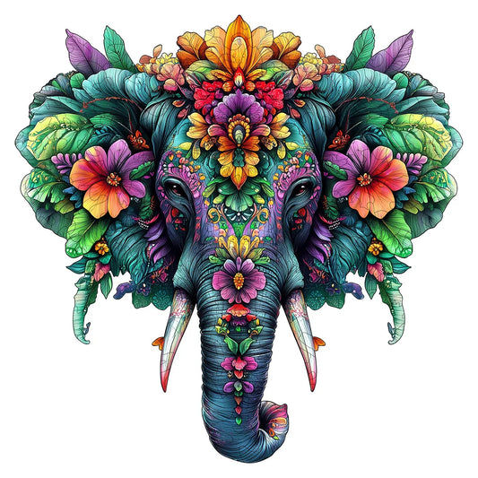 New! Colorful Elephant Premium Wooden Puzzle in Exquisite Gift Box | Perfect Holiday & Birthday Gift – Fun, Mindful, and Decor-W