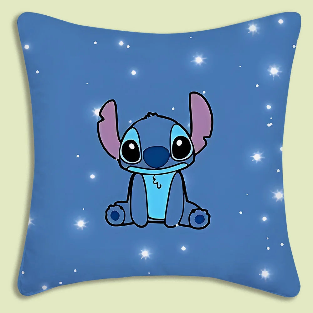 Cute Stitch Pillow Covers Cartoon Sofa Decorative Home Double-sided Printing Short Plush Cute Cushion Cover
