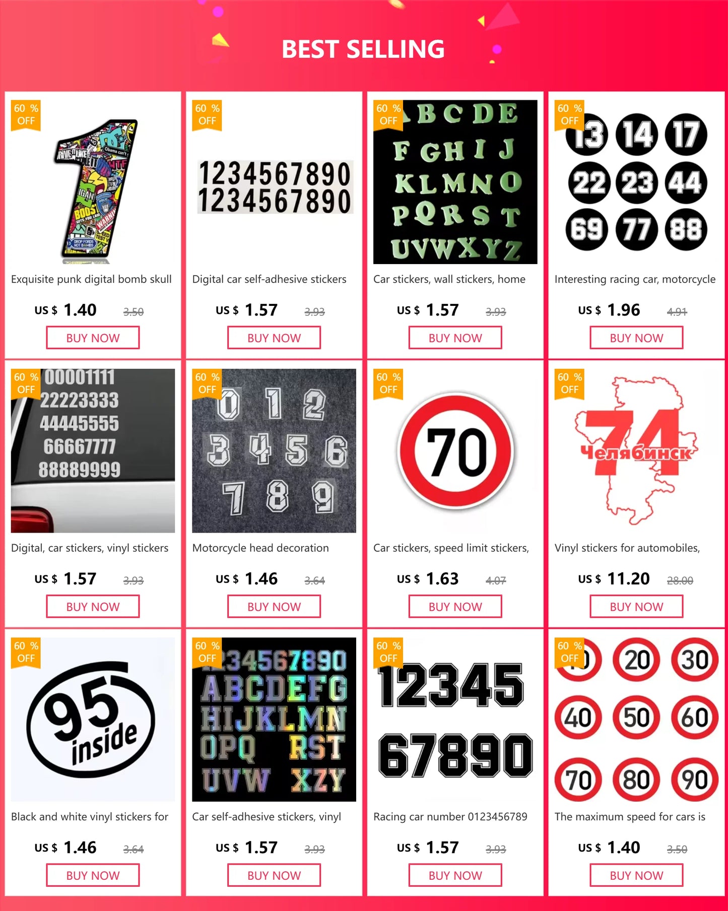 Car windshields, bumper covers, decorative floral stickers with dots