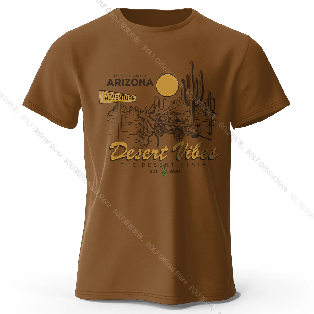 Desert Rally Retro 4x4 Printed Unisex Men Women T-Shirt Tees Tops 100% Cotton Dakar Race Graphic Dune Explorer
