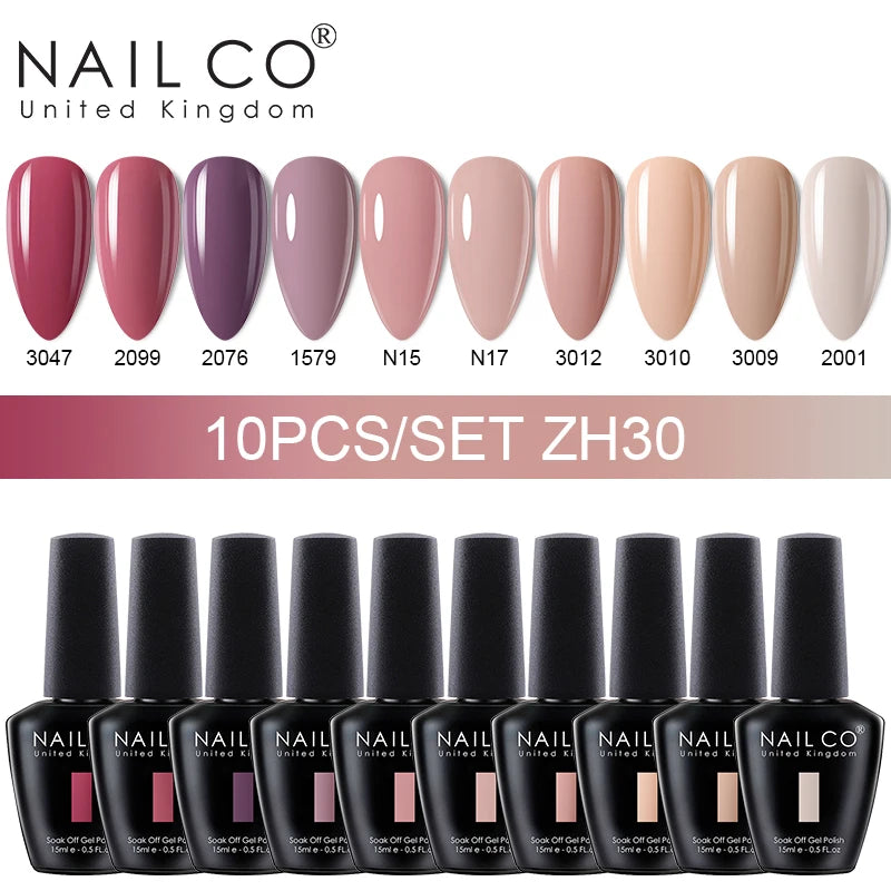 NAILCO Macaron Gel Nail Kit – 10PCS Jelly Colors for Soft, Glossy Manicures
