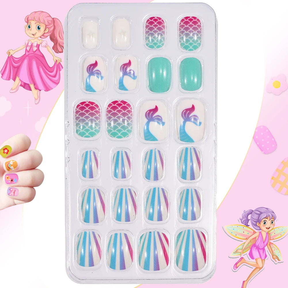 Magical Nail Party – 120PCS Cute Cartoon Nails for Girls with Colorful Festival Vibes