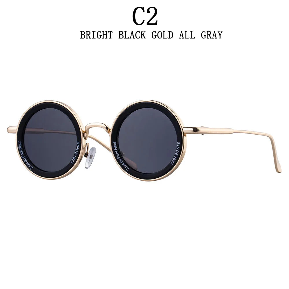 2025 Steampunk Sunglasses For Men Fashion Round Punk Sunglasses Vacation Oculos Outdoor Glasses Vintage Designer Trending Lentes