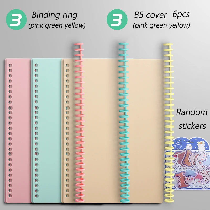 Multi-Hole Transparent Binder Covers – A4 Loose-Leaf PP Matte & Film Discbound Options for School, Office & Creative Journaling
