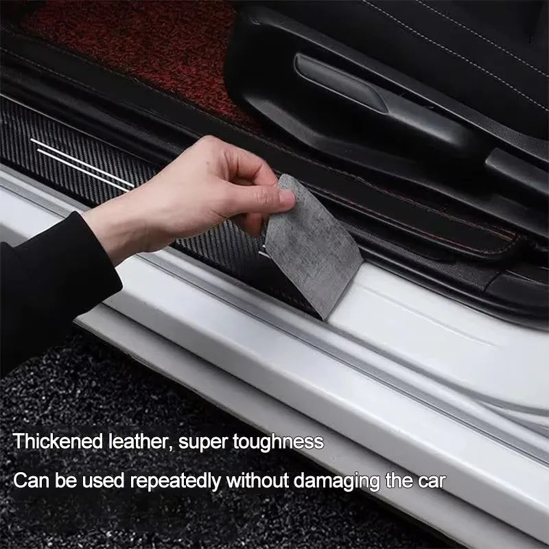 Car Door Sill Anti-scratch Stickers Carbon Microfiber Sticker For Ford Edge Explorer Transit Ranger Kuga MK2 MK7 Fusion Ecosport