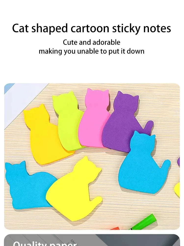 6pcs Cat PET Transparent Memo Sticky Note Paper Daily To Do It Check List Paperlaria School Stationery