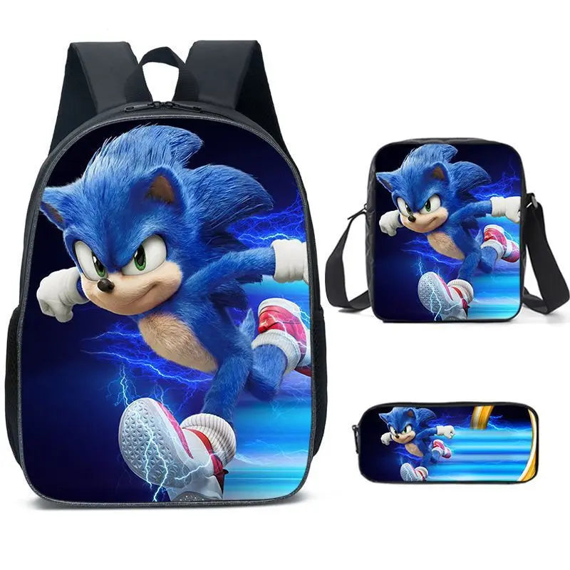 Sonic Speedster School Backpack – Anime Cartoon Schoolbag for Boys & Girls in Primary & Middle School