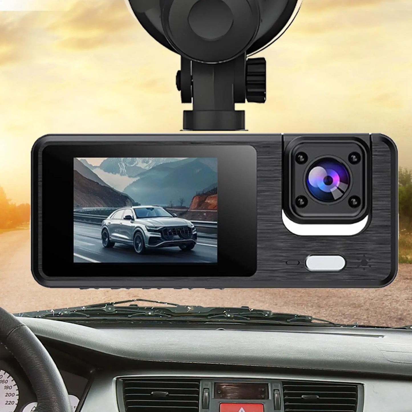 Dash Cam For Car 3 Channel Driving Recorder 1080P WIFI Recorder Front Rear Infrared Night Vision Reversing Image For Blind Spot