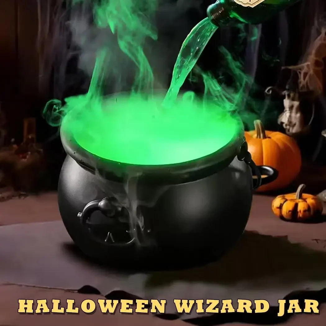 Halloween WitchCauldron with LED Light & Fog Mist Maker  Skeleton Decor for Spooky Hocus Pocus Party, Home, Halloween Party