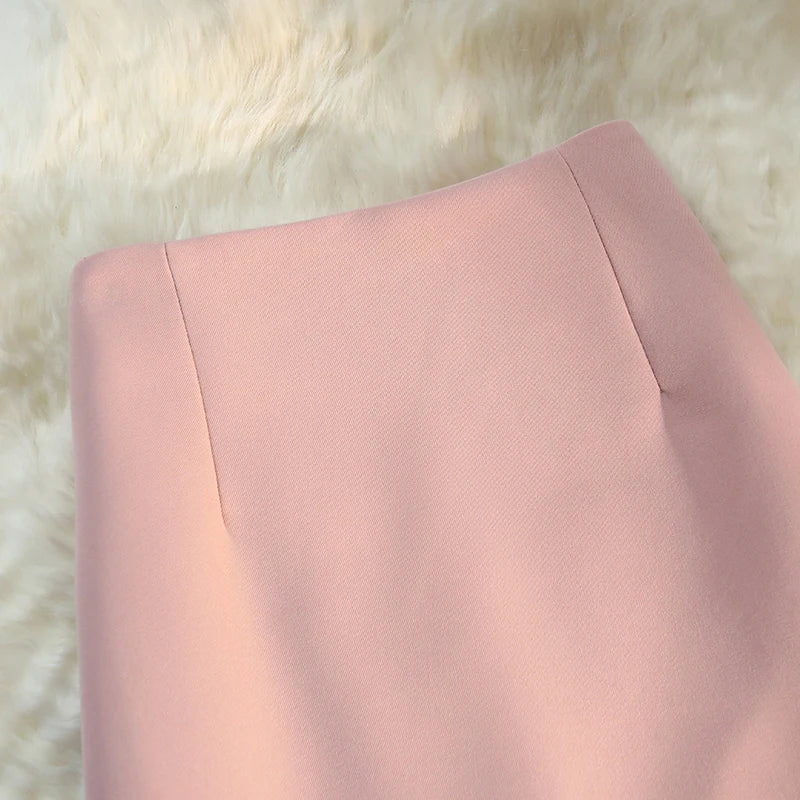 Seoulish 2024 New Spring Summer Elegant Purple Formal Women's Wrap Skirts High Waist Workwear Back Zipper A-Line Skirts Female