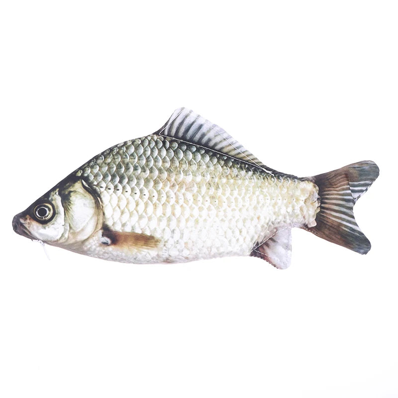 Realistic Crucian Carp Pencil Case – Fish-Shaped Zipper Pouch for School, Makeup & Back-to-School Stationery
