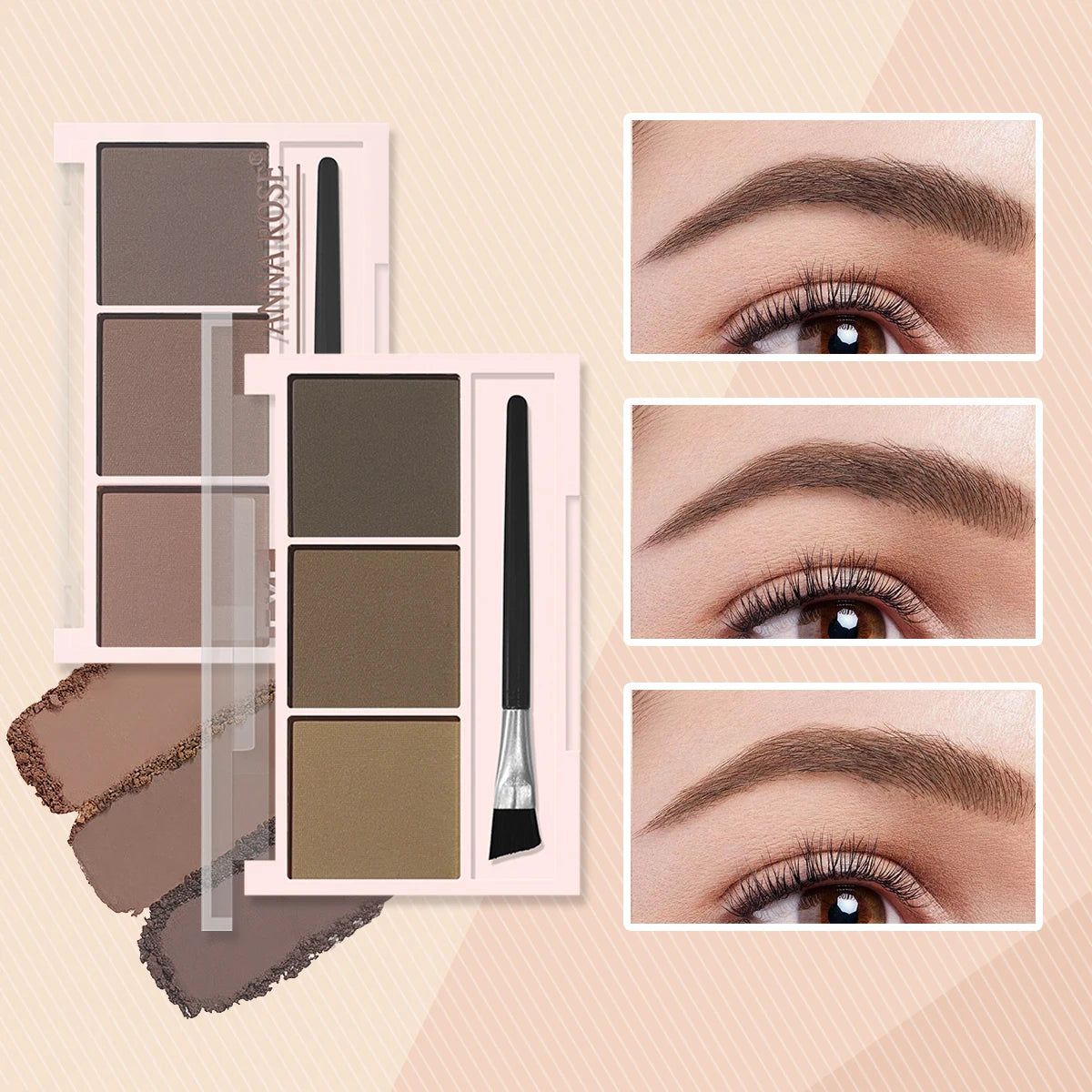 Three-color eyebrow powder shadow three-dimensional eyebrow shape waterproof and sweat-proof natural long-lasting eyebrow powder