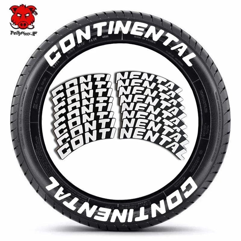 8pcs Car Tire Decals Car Tuning Universal 3D Permanent PVC Conjoined Letter Decals kit