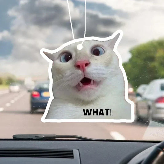 1pc Funny Cat Design Car Air Freshener - Car Rearview Mirror Hanging Aromatherapy Tablet - Car Air Freshener For Men And Women