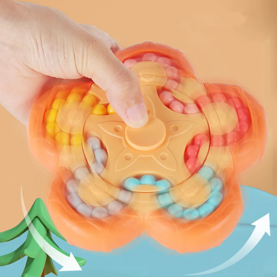 Magic Bean Cube Finger Gyro Rotating Antistress Relieve Anxiety Develop Intelligence Decompression Fidget Toy Adults Kids Gift