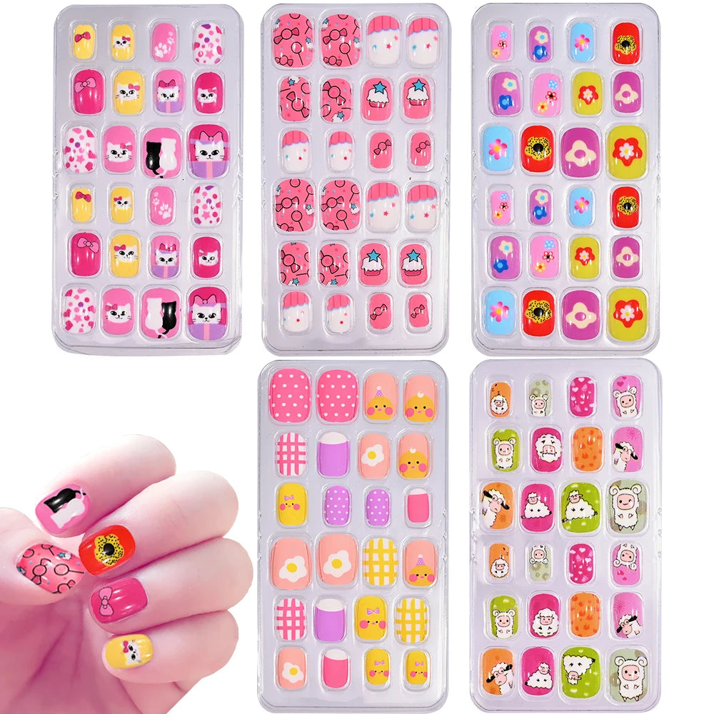 Magical Nail Party – 120PCS Cute Cartoon Nails for Girls with Colorful Festival Vibes