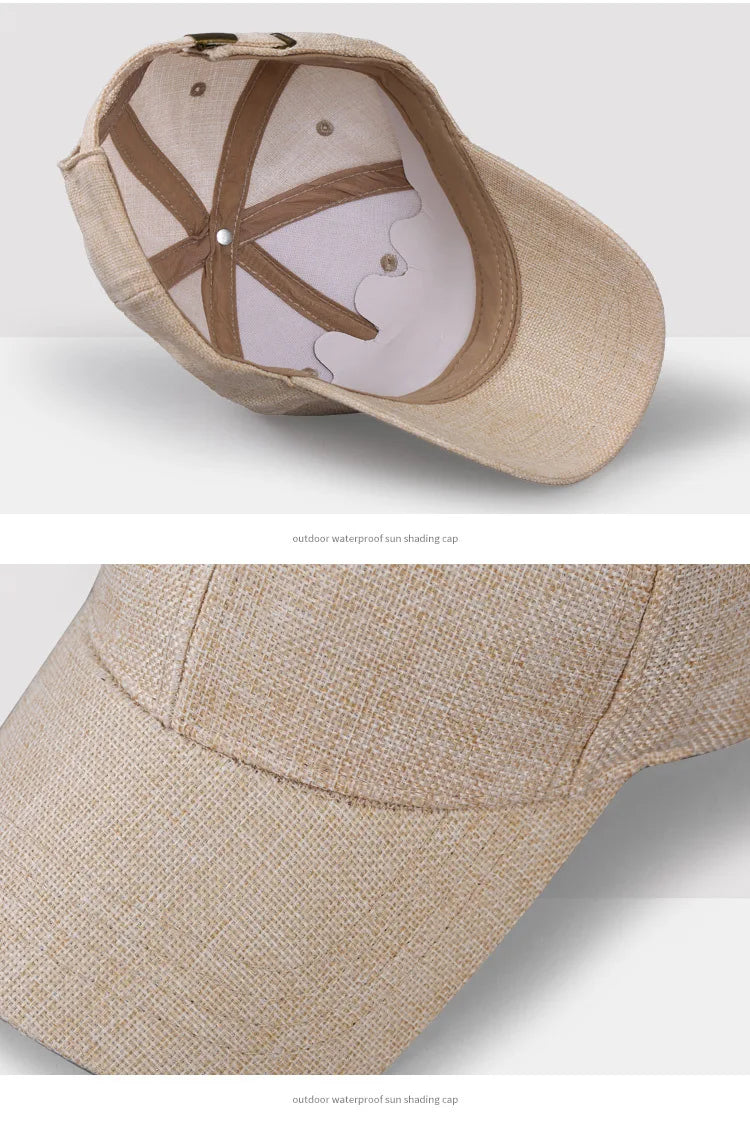 Oversize XXL Faux Linen Men Women Baseball Cap Breathable Woven Large Dad Hat Structured Sports Cap for Big Head 56-59cm 60-65cm