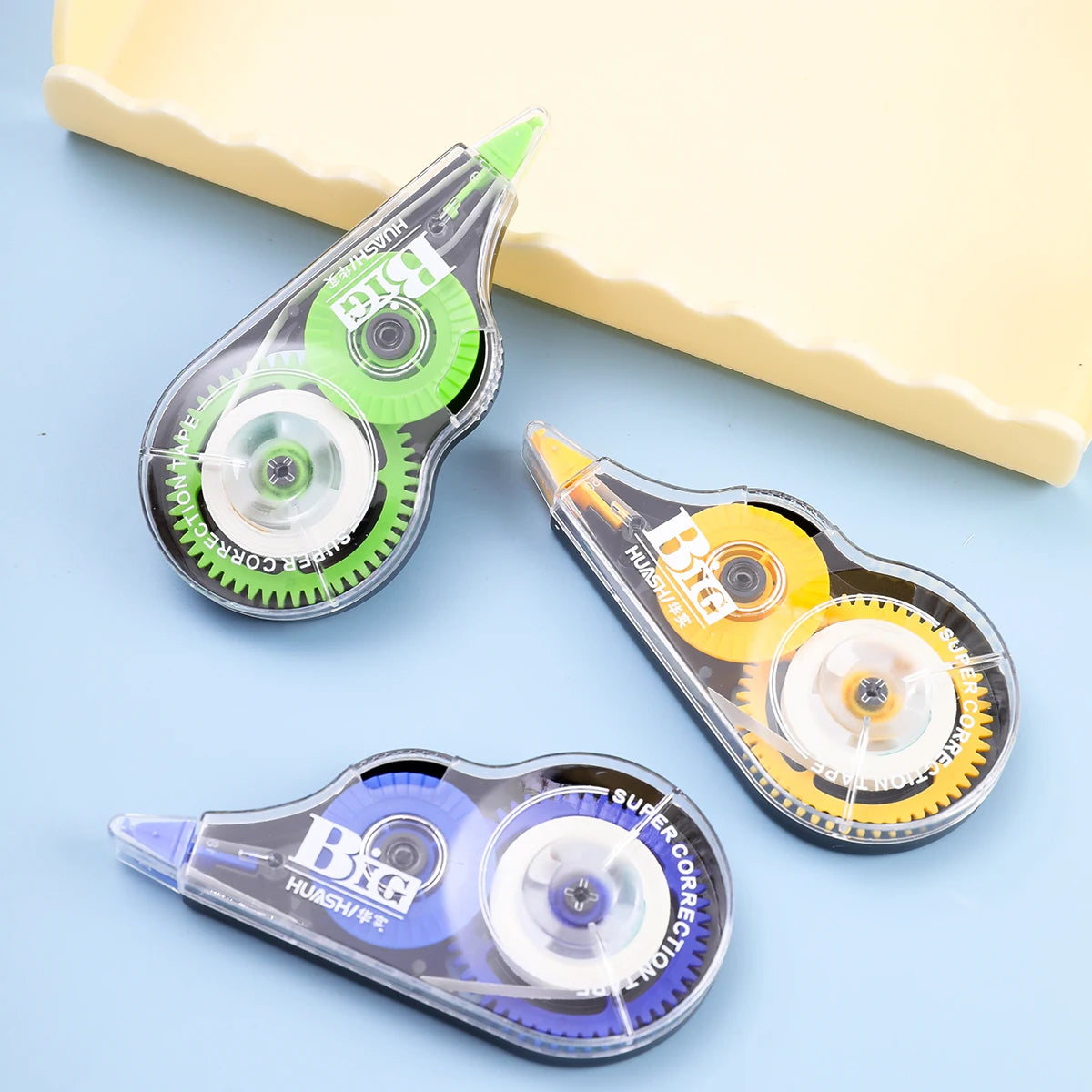 3-Pack Film-Based Correction Tape – White Mistake Out with Transparent 5mm Dispenser (16.4ft) for School & Office Use