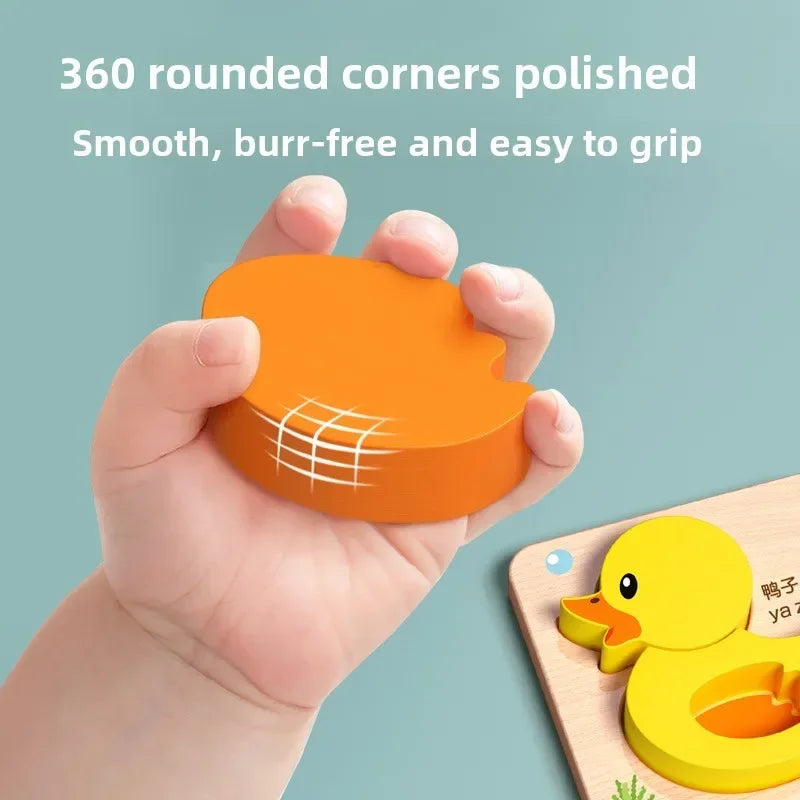 Animal Traffic Puzzles Toys for Kids Montessori Cartoon 3D Wooden Jigsaw Early Learning Educational Cognitive Game Children Gift