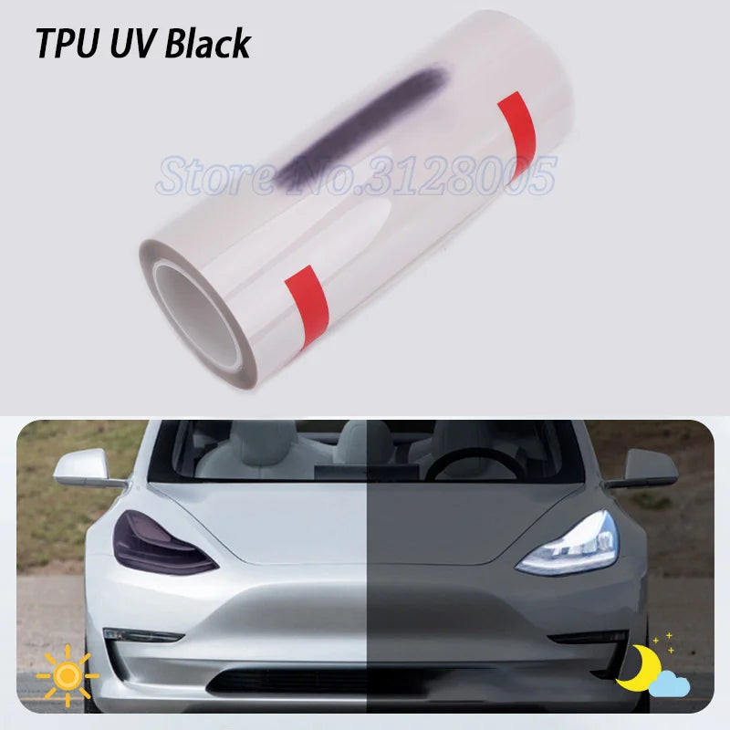 60 50CM 40CM 30CM Car Styling PPF TPU Smart Photochromic Headlight Protection Film Color-Changing Self-healing Anti-scratch Film