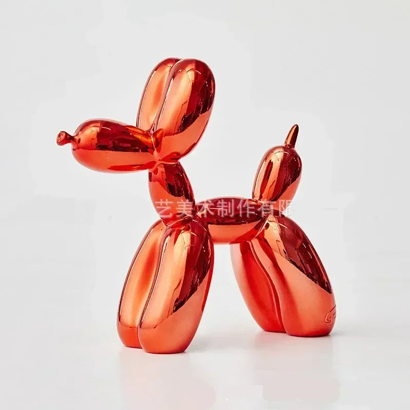 10cm 17cm Nordic Balloon Dog Sculpture Resin Animal Toy Statue Sculptures Figurine Crafts Home Decoration Room Desktop blue Gift
