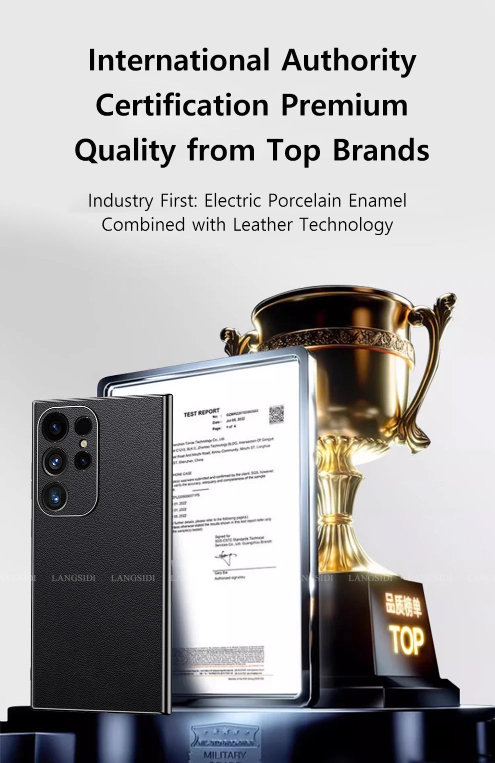 Leather Phone Case for Samsung Galaxy S25 S24 S23 Ultra S22 Plus Luxury Plating Soft Edges Shockproof 360 Full Protective Cover
