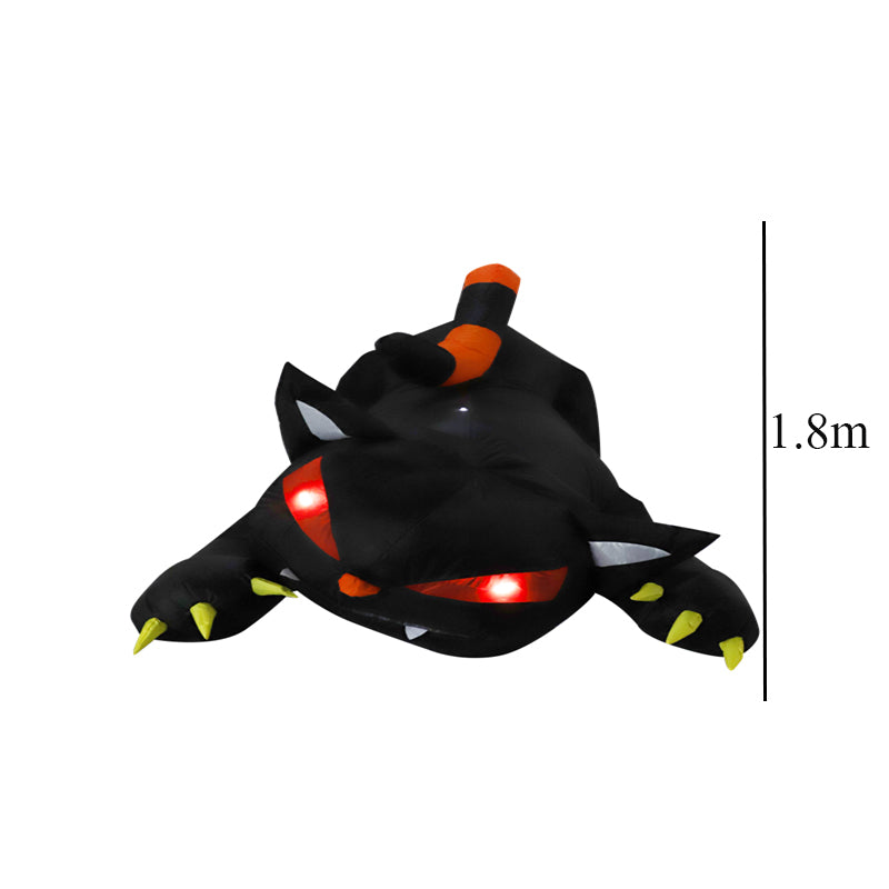 Halloween 1.8M Black Cat Shakes Head Ghost Festival Built-in LED Lights Up Inflatable Gas Mold Christmas Garden Decor Ornament