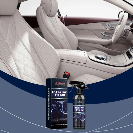 Multi-Surface Car Foam Cleaner For Leather Seats, Dashboard & Floor Mats - Quick Stain Removal Prevents Dryness And Cracking